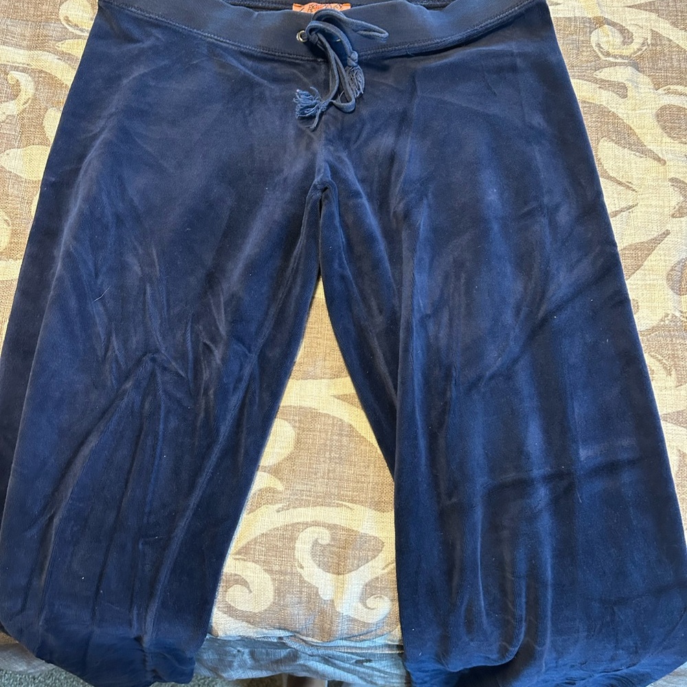 Navy Blue Velour Pants